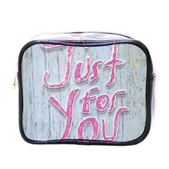 Letters Quotes Grunge Style Design Mini Toiletries Bags by dflcprints