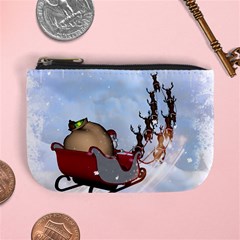 Christmas, Santa Claus With Reindeer Mini Coin Purses by FantasyWorld7