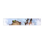 Christmas, Santa Claus With Reindeer Flano Scarf (Mini) Back