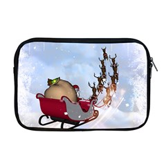 Christmas, Santa Claus With Reindeer Apple Macbook Pro 17  Zipper Case by FantasyWorld7