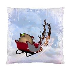 Christmas, Santa Claus With Reindeer Standard Cushion Case (one Side) by FantasyWorld7