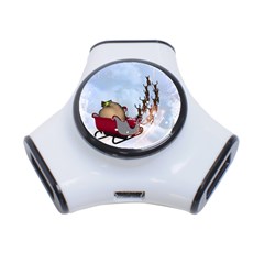 Christmas, Santa Claus With Reindeer 3-port Usb Hub by FantasyWorld7