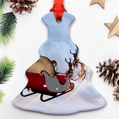 Christmas, Santa Claus With Reindeer Christmas Tree Ornament (two Sides) by FantasyWorld7