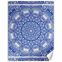 Blue Mandala Art Pattern Canvas 12  X 16  