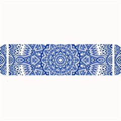 Blue Mandala Art Pattern Large Bar Mats by paulaoliveiradesign