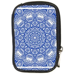 Blue Mandala Art Pattern Compact Camera Cases by paulaoliveiradesign