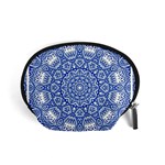 Blue Mandala Art Pattern Accessory Pouches (Small)  Front