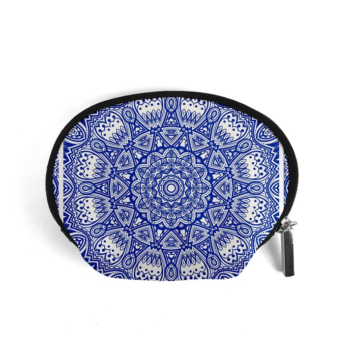 Blue Mandala Art Pattern Accessory Pouches (Small) 