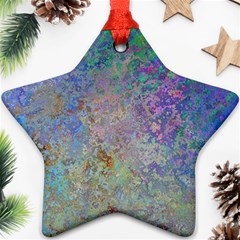 Colorful Pattern Blue And Purple Colormix Star Ornament (two Sides) by paulaoliveiradesign