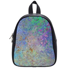 Colorful Pattern Blue And Purple Colormix School Bag (small) by paulaoliveiradesign