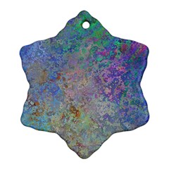 Colorful Pattern Blue And Purple Colormix Snowflake Ornament (two Sides) by paulaoliveiradesign