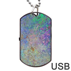 Colorful Pattern Blue And Purple Colormix Dog Tag Usb Flash (two Sides) by paulaoliveiradesign