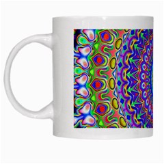 Colorful Purple Green Mandala Pattern White Mugs by paulaoliveiradesign