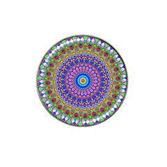 Colorful Purple Green Mandala Pattern Hat Clip Ball Marker (4 Pack)