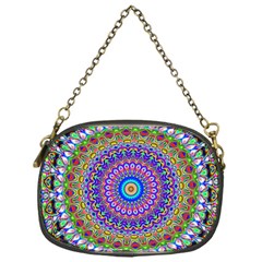 Colorful Purple Green Mandala Pattern Chain Purses (one Side) 