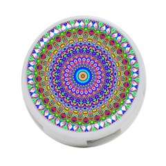 Colorful Purple Green Mandala Pattern 4-port Usb Hub (two Sides)  by paulaoliveiradesign