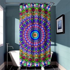 Colorful Purple Green Mandala Pattern Shower Curtain 36  X 72  (stall)  by paulaoliveiradesign