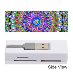 Colorful Purple Green Mandala Pattern Memory Card Reader (stick)  by paulaoliveiradesign