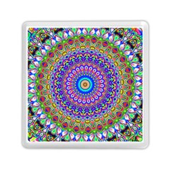 Colorful Purple Green Mandala Pattern Memory Card Reader (square)  by paulaoliveiradesign