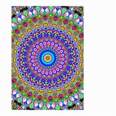 Colorful Purple Green Mandala Pattern Small Garden Flag (two Sides) by paulaoliveiradesign