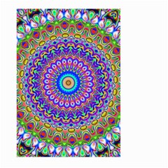 Colorful Purple Green Mandala Pattern Large Garden Flag (two Sides) by paulaoliveiradesign