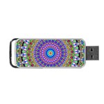 Colorful purple green mandala pattern Portable USB Flash (One Side) Front