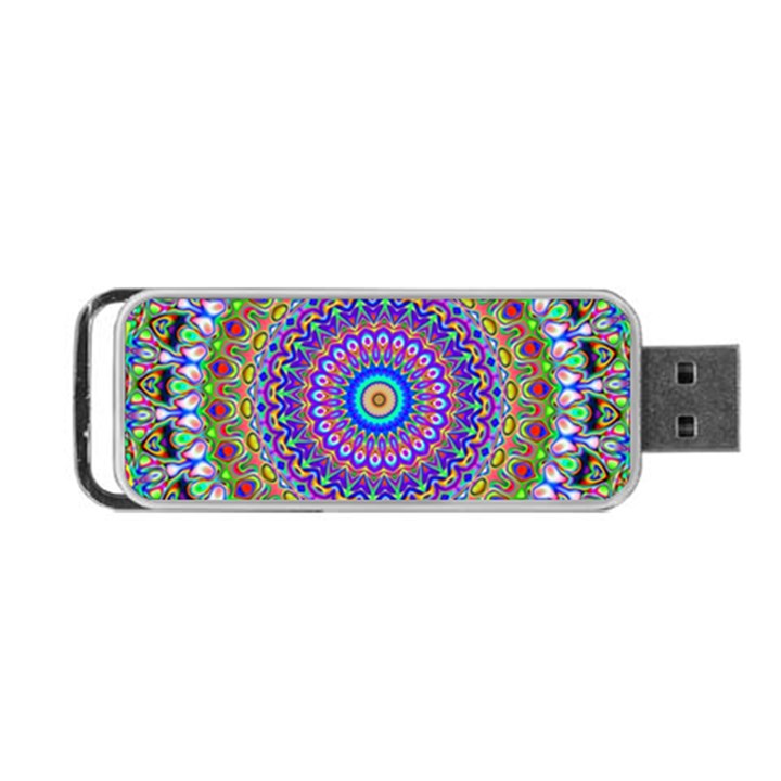 Colorful purple green mandala pattern Portable USB Flash (One Side)