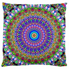 Colorful Purple Green Mandala Pattern Standard Flano Cushion Case (two Sides) by paulaoliveiradesign