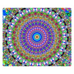 Colorful Purple Green Mandala Pattern Double Sided Flano Blanket (small)  by paulaoliveiradesign