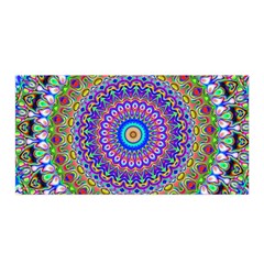 Colorful Purple Green Mandala Pattern Satin Wrap by paulaoliveiradesign