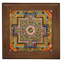 Asian Art Mandala Colorful Tibet Pattern Framed Tiles by paulaoliveiradesign