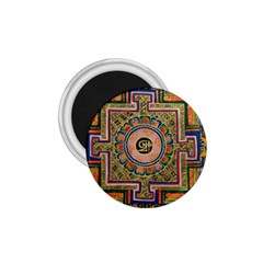 Asian Art Mandala Colorful Tibet Pattern 1 75  Magnets by paulaoliveiradesign