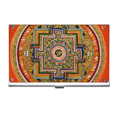 Asian Art Mandala Colorful Tibet Pattern Business Card Holders by paulaoliveiradesign