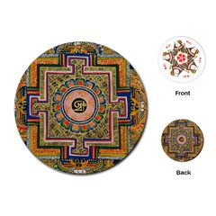 Asian Art Mandala Colorful Tibet Pattern Playing Cards (round)  by paulaoliveiradesign