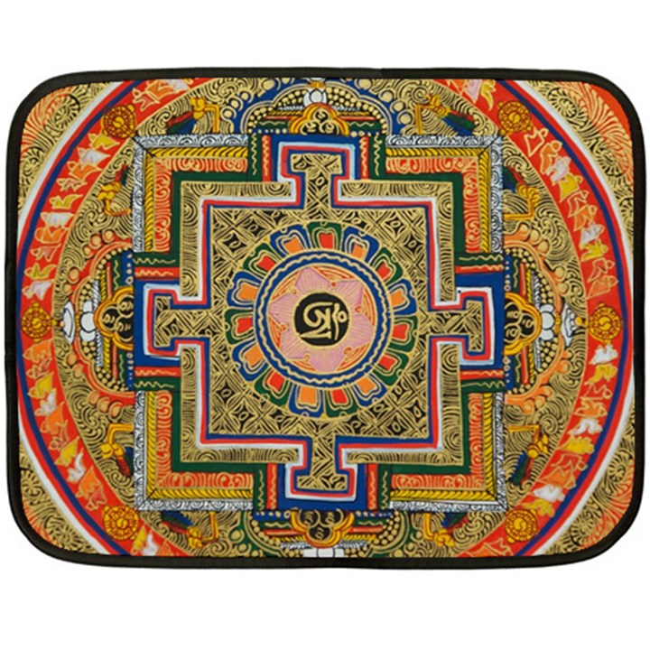 Asian Art Mandala Colorful Tibet Pattern Fleece Blanket (Mini)