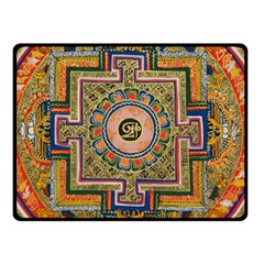 Asian Art Mandala Colorful Tibet Pattern Fleece Blanket (small) by paulaoliveiradesign