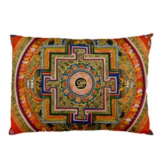 Asian Art Mandala Colorful Tibet Pattern Pillow Case (two Sides) by paulaoliveiradesign