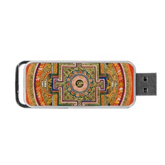 Asian Art Mandala Colorful Tibet Pattern Portable Usb Flash (one Side) by paulaoliveiradesign