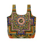 Asian Art Mandala Colorful Tibet Pattern Full Print Recycle Bags (M)  Back