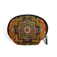 Asian Art Mandala Colorful Tibet Pattern Accessory Pouches (small)  by paulaoliveiradesign