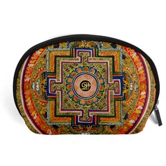 Asian Art Mandala Colorful Tibet Pattern Accessory Pouches (large)  by paulaoliveiradesign