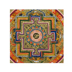 Asian Art Mandala Colorful Tibet Pattern Small Satin Scarf (square) by paulaoliveiradesign