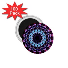 Kaleidoscope Mandala Purple Pattern Art 1 75  Magnets (100 Pack) 