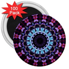 Kaleidoscope Mandala Purple Pattern Art 3  Magnets (100 Pack)