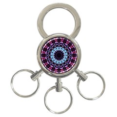 Kaleidoscope Mandala Purple Pattern Art 3-ring Key Chains by paulaoliveiradesign