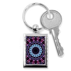 Kaleidoscope Mandala Purple Pattern Art Key Chains (rectangle)  by paulaoliveiradesign