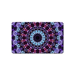 Kaleidoscope Mandala Purple Pattern Art Magnet (name Card) by paulaoliveiradesign