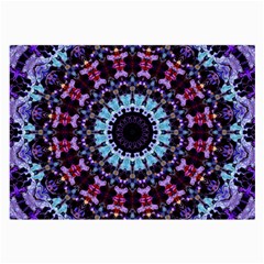 Kaleidoscope Mandala Purple Pattern Art Large Glasses Cloth (2-side) by paulaoliveiradesign