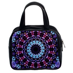 Kaleidoscope Mandala Purple Pattern Art Classic Handbags (2 Sides) by paulaoliveiradesign