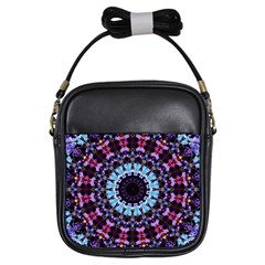 Kaleidoscope Mandala Purple Pattern Art Girls Sling Bags by paulaoliveiradesign